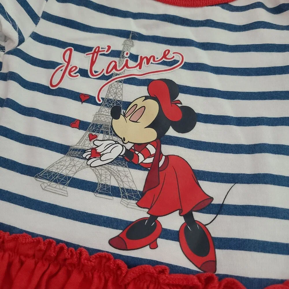 🏷 3/$15 or 5/$20 Disney baby Minnie Mouse Paris baby girl dress sz 3-6M - Picture 4 of 6